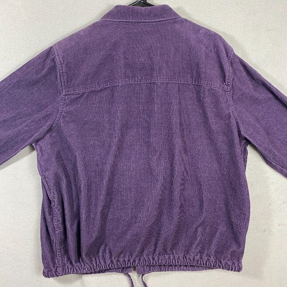 CJ Banks 1X Shirt Jacket Purple Corduroy Stretch Zip Up Shacket - Picture 2 of 10
